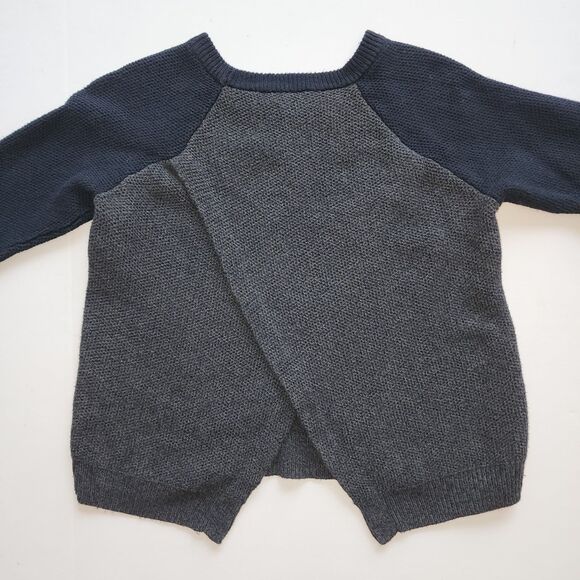 Madewell Grey Blue Cross-Back Colorblock Pullover Sweater Size S - Picture 2 of 8